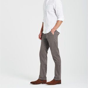 New AG Adriano Goldschmied Lux Khaki tailored straight leg cotton chino trouser